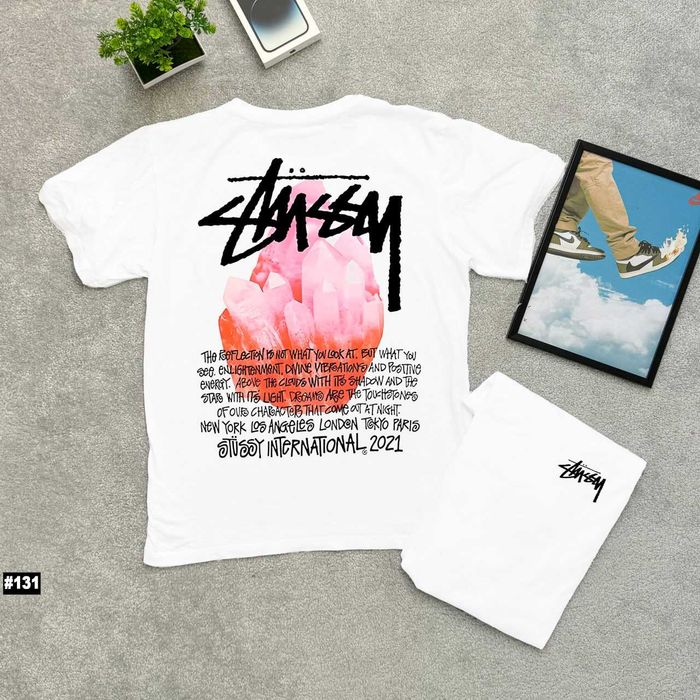 Большой Принт Stussy Basic / Стусси Базовая Футболка / XS S M L XL XXL
