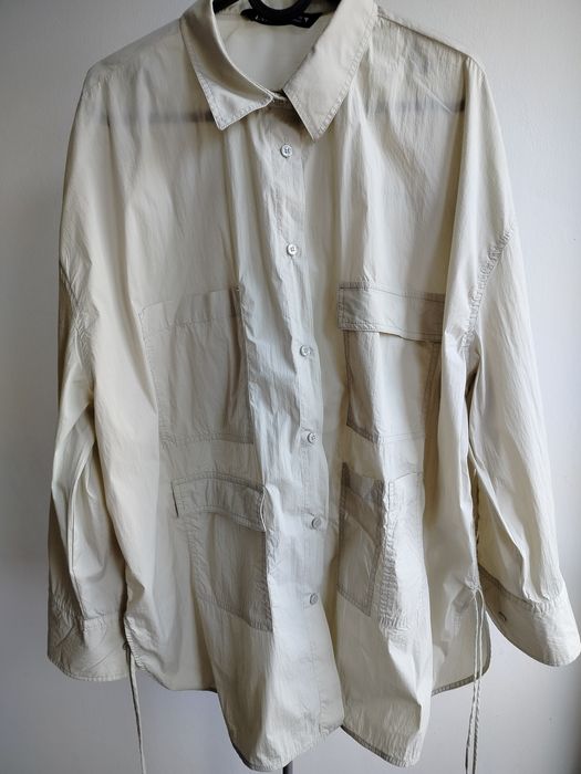 Zara koszula safari cargo zielona oversize XXL