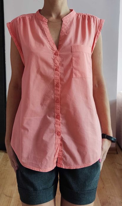 Koralowa koszulowa cienka bluzka, Clockhouse rozmiar M/L