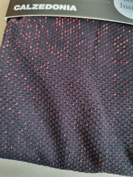 Nowe rajstopy Calzedonia S/M czarne z czerwoną nitką kryjące migotki
