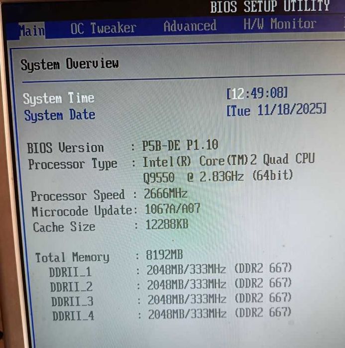Płyta główna P5B-DE procesor Q9550 i pamięć 8GB DDR2