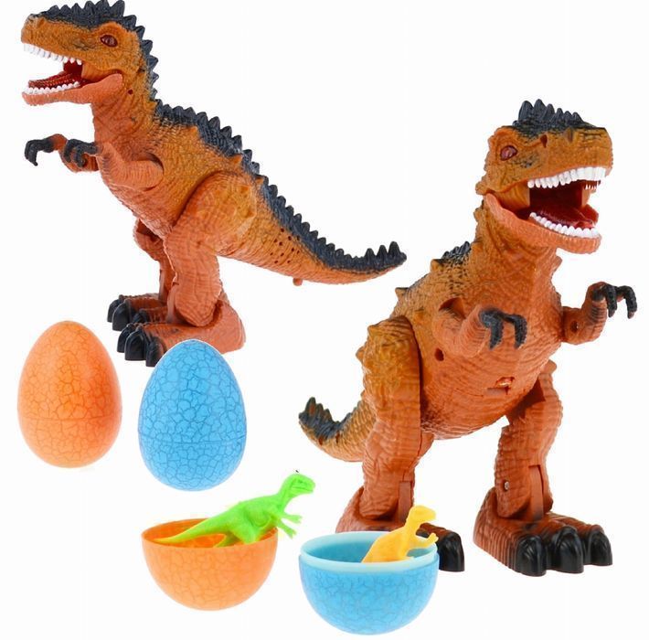 Dinozaur T-Rex Chodzący Chodzi Świeci + Jaja Zestaw  -Superzabaweczki-