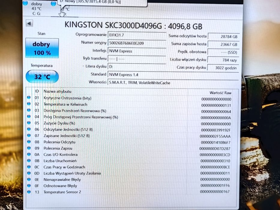 Dysk M2 Kingston KC3000 4TB