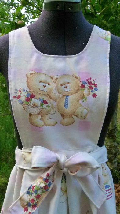 Avental de avental feito à mão com dois bolsos grandes