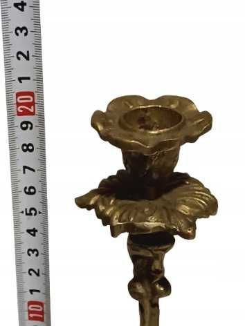 Świecznik mosiężny klasyczny | Styl pałacowy | 19,5 cm