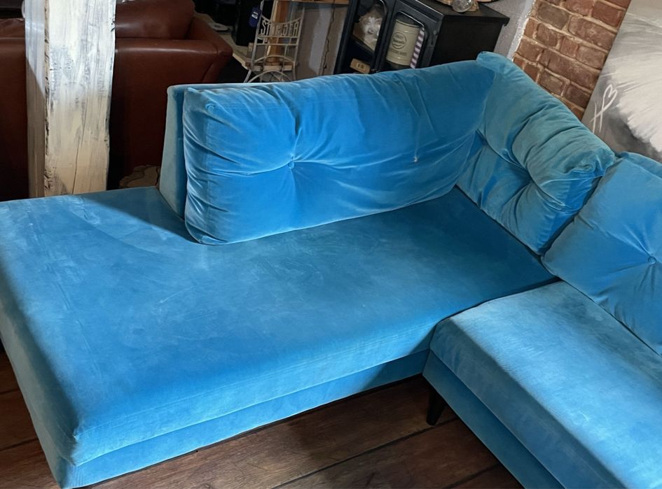 Sofa narożnik  niebieski
