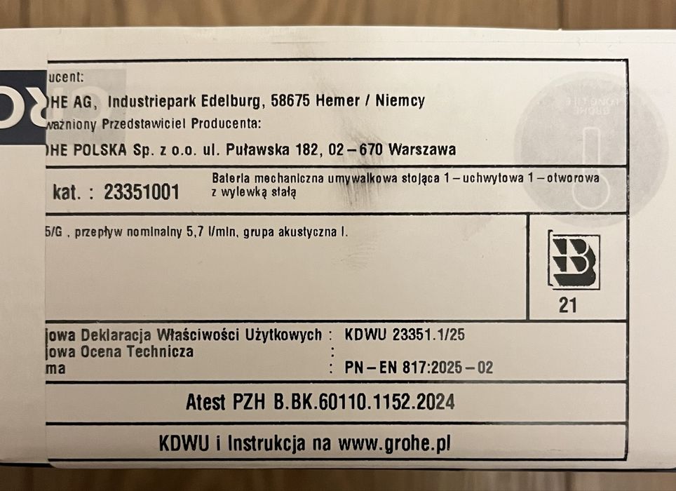 Grohe Bateria umywalkowa Start Quickfix S klik-klak chrom