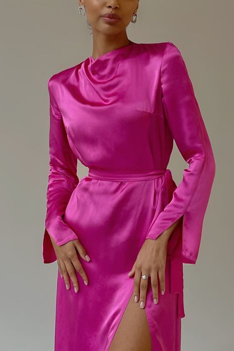 Сукня фуксія міді з розрізом The Lace нова