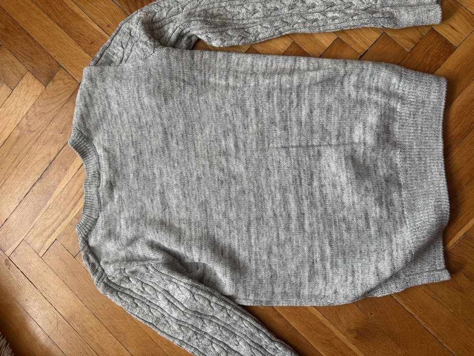H&M szary sweterek sweter warkoczowy splot XS 34