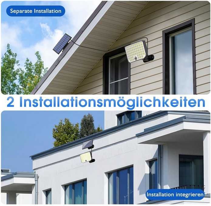 Holofote Luz  Solar exterior 256 LED Sensor Movimento IP65