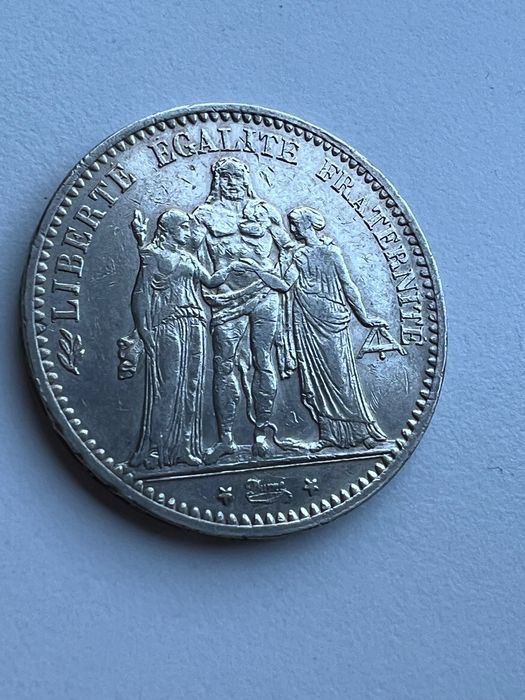 Francja Herkules 5 Francs 1873 srebro 25 gram