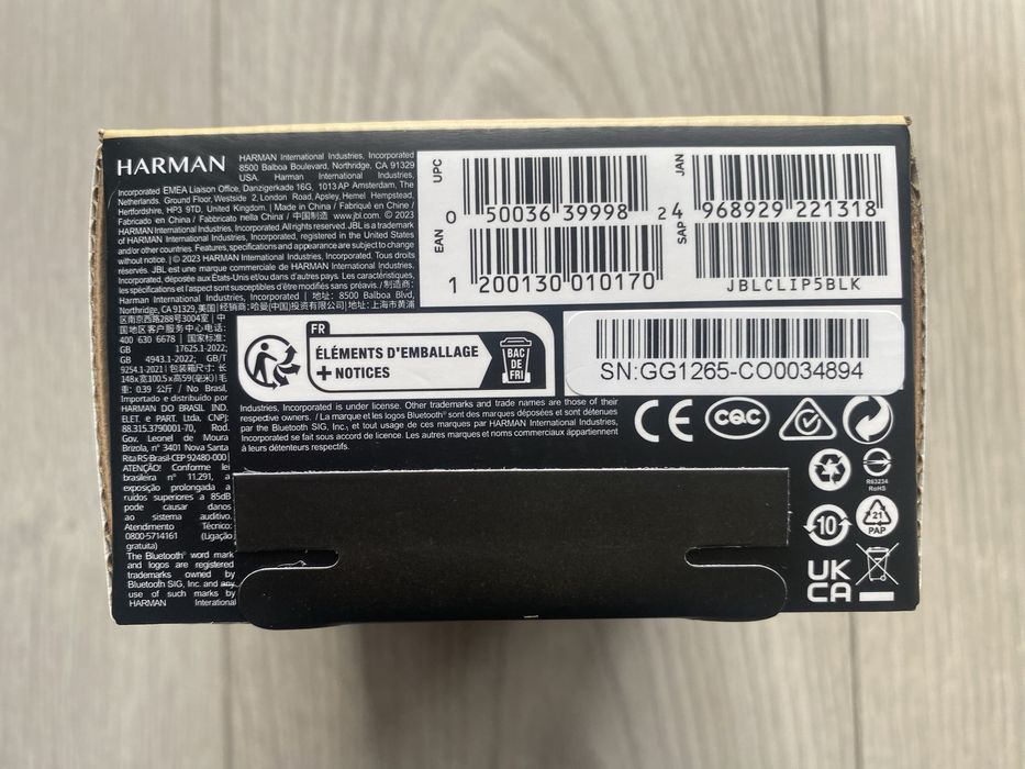 Nowy Oryginalny Przenośny Głośnik Bluetooth JBL Clip 5 Okazja Clip5