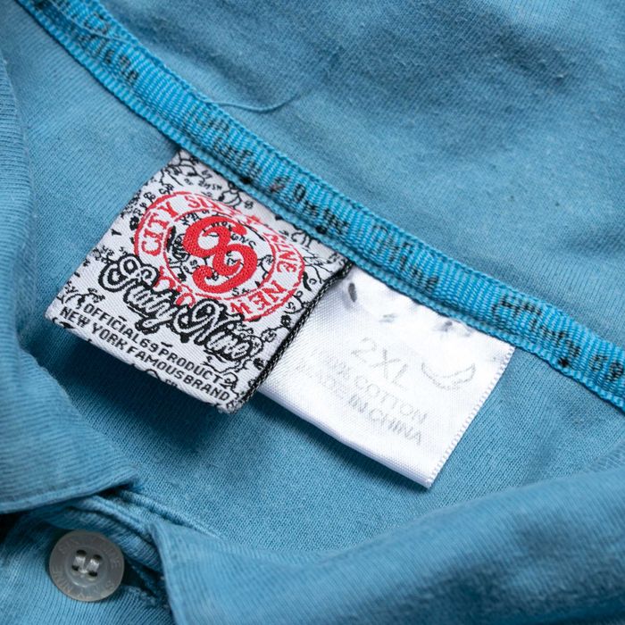 Y2K 69 SIxty Nine baggy koszulka polo XXL hip hop rap streetball