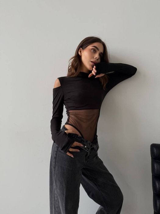 Боді з довгими рукавами