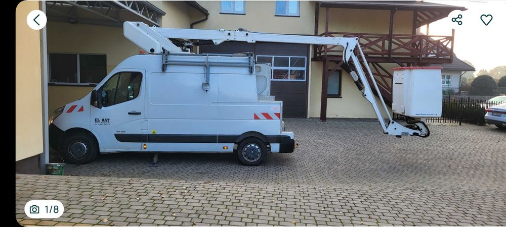 Podnośnik koszowy Renault Master 14m, zwyżka  3500kg