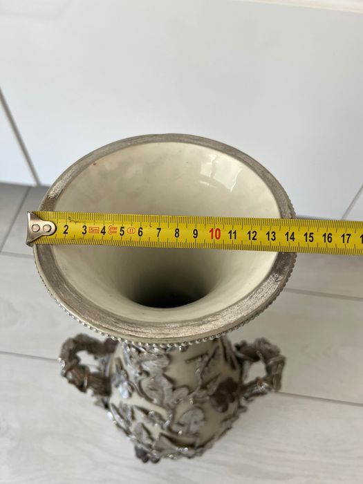 Villeroy & Boch VB wazon lata 1860/1865  Mettlach Antyk Platynowana