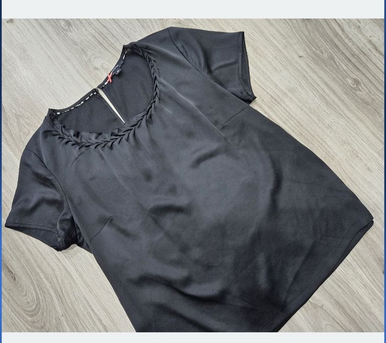 Spódnica plisowana i bluzka vintage satynowa na gumce m-xl