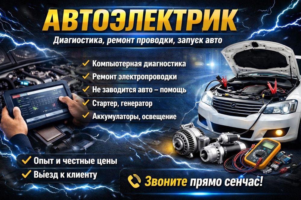 Автоэлектрик. Диагностика, ремонт проводки, запуск авто