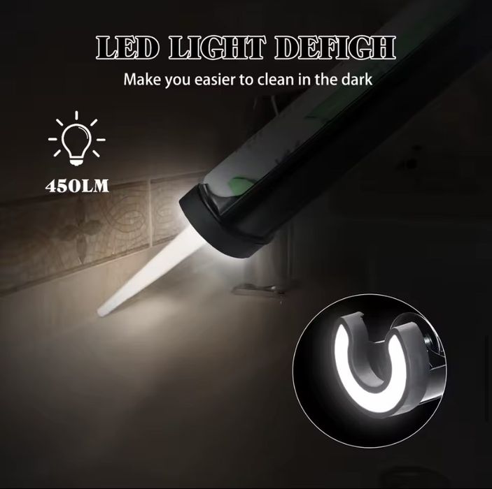 пістолет для герметика акумуляторний з LED підсвіткою 2АКБ комплекті