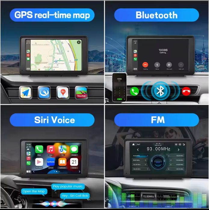 Rádio Universal Portátil Carplay e android auto 7 polegadas BT FM novo