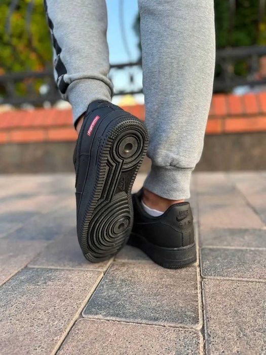 (БЕЗ ПЕРЕДОПЛАТИ)Nike Air Force 1 Low x Supreme Black Red найк аір фор