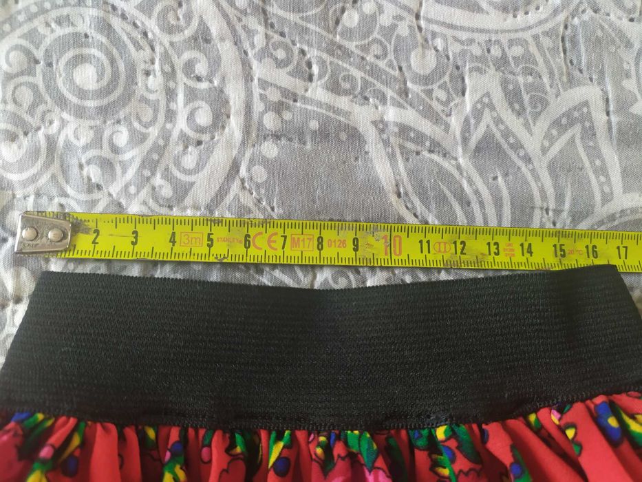 Spódniczka góralska 62 czerwona kwiaty koronka folk krakowska Zakopane