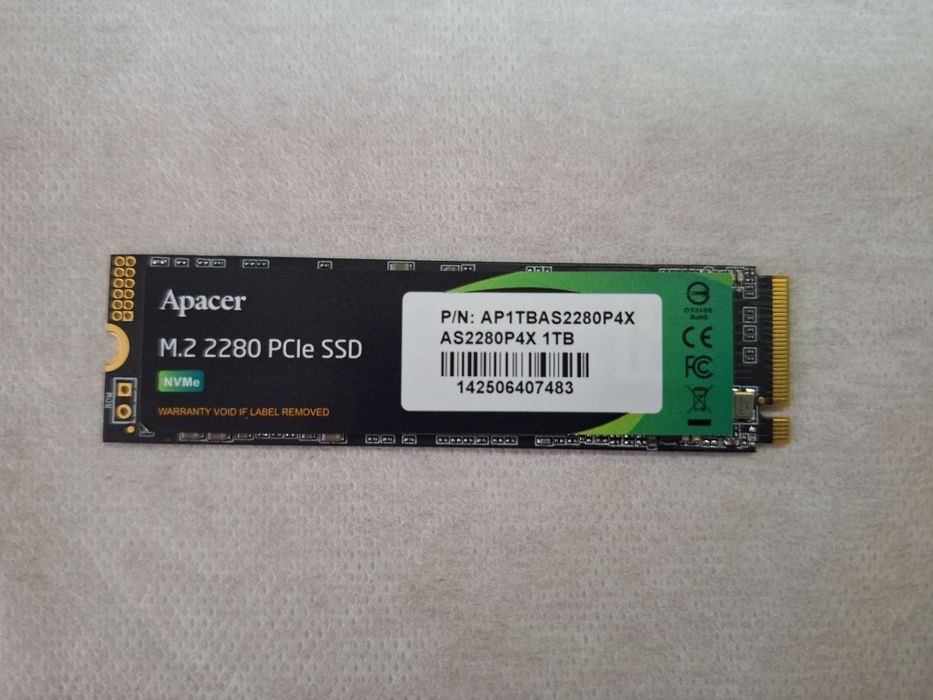 SSD диск Apacer AS2280P4X 1TB NVMe M.2 2280