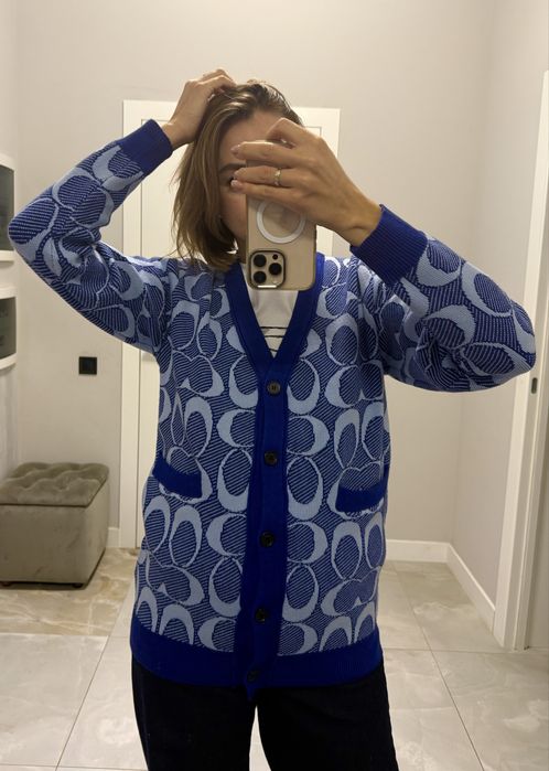 Кардиган Coach синій оригінал