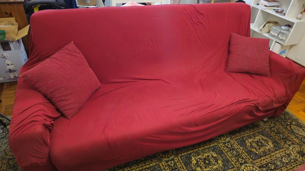 Sofá-cama vermelho 3 lugares