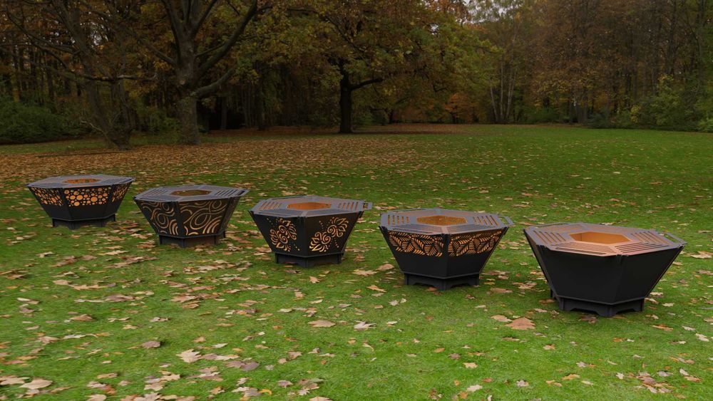 Palenisko z grillem sześciokątnym składane