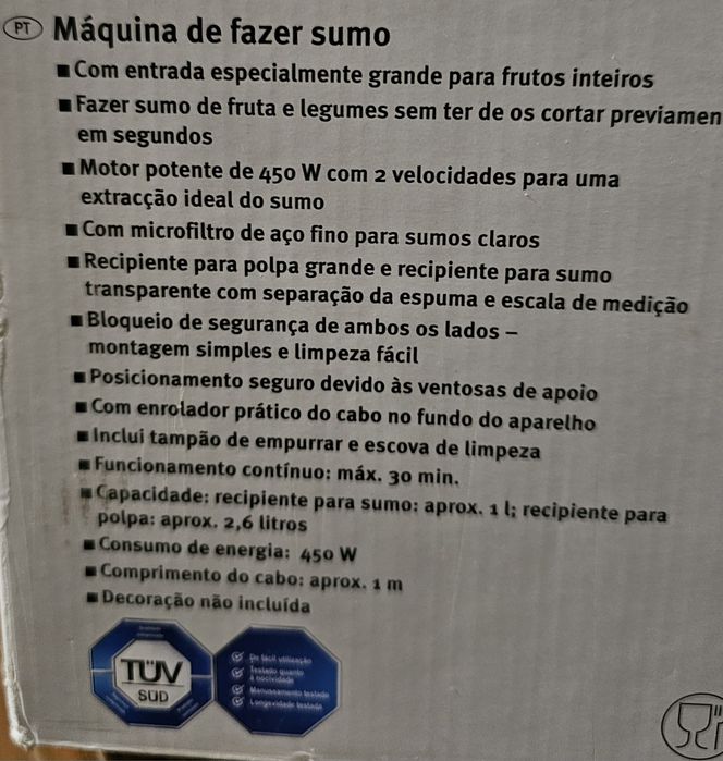 Máquina sumos, centrifugadora