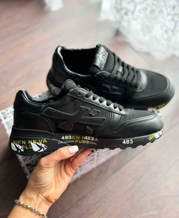 premiata mick черные новые мужские оригинал класические кожаные черные 40-45 сток