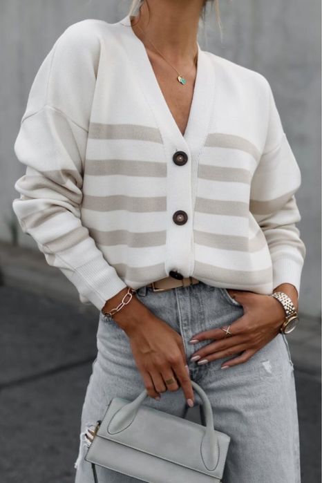 Sweter/ kardigan w paski SIMPLICITY