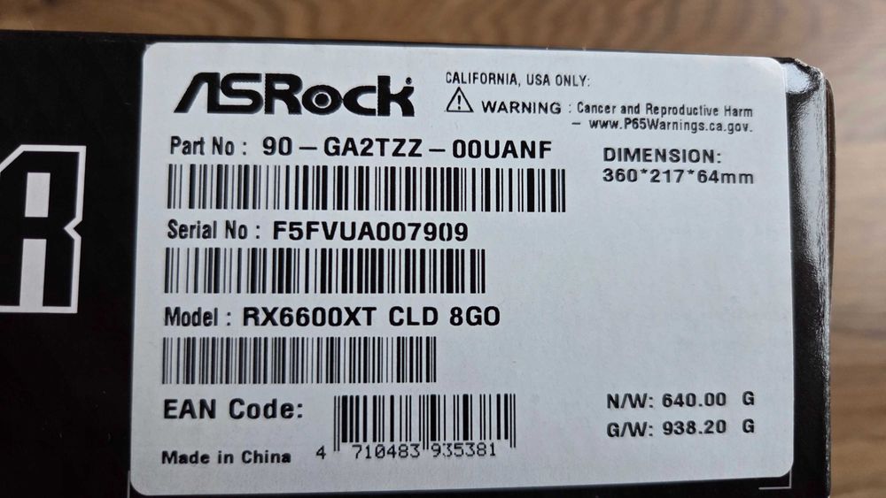 ASRock Radeon RX 6600 XT Challenger 8GB OC GDDR6