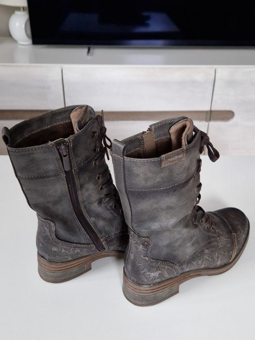 Buty skórzane Kozaki damskie  Mustang rozm.38
