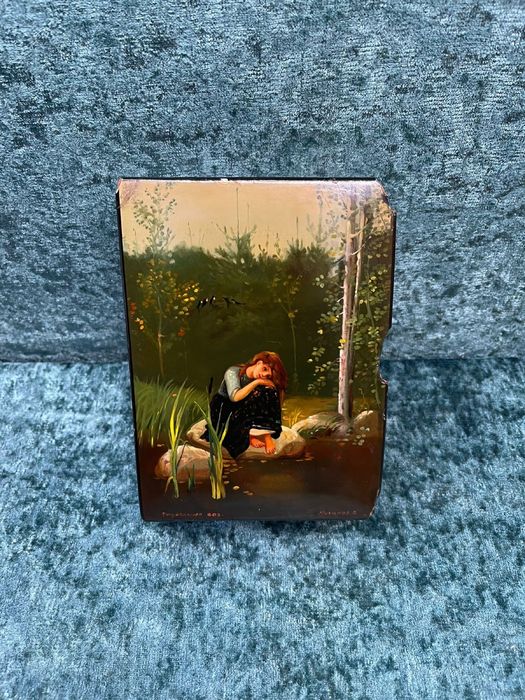 Шкатулка Палех 1960 год Федоскино автор Казаков