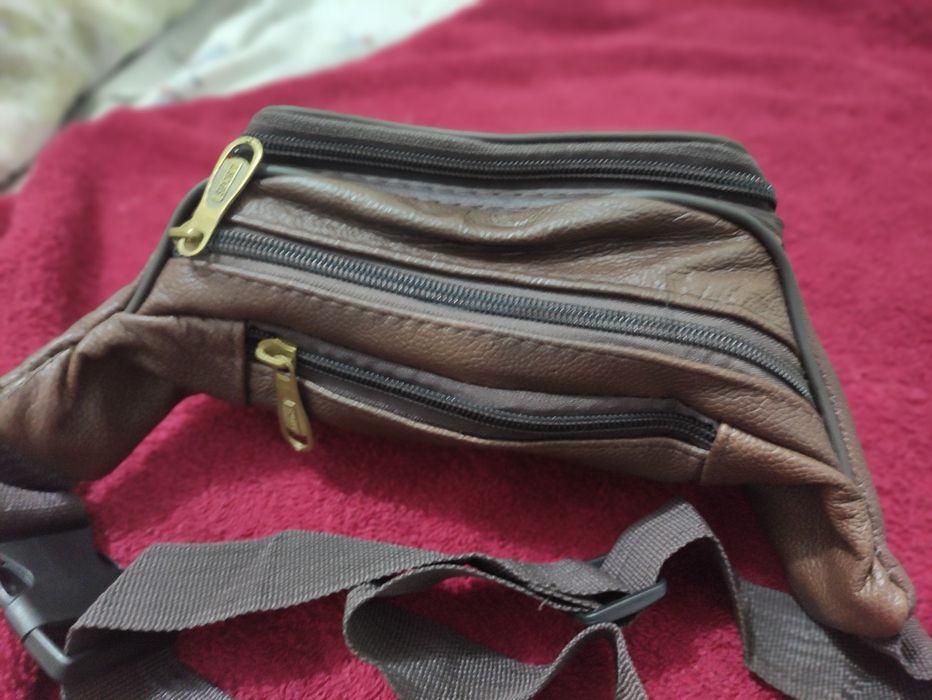 moda masculina bolsa de cintura genuína, bolsa de ombro de grande cap