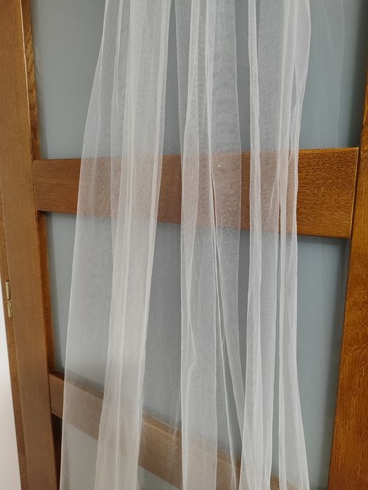 Welon ślubny 160 cm błyszczący