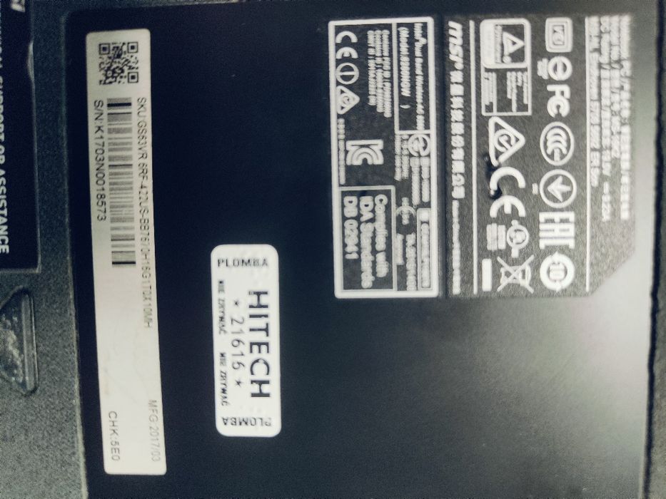 MSI GS63 Stealth VR laptop