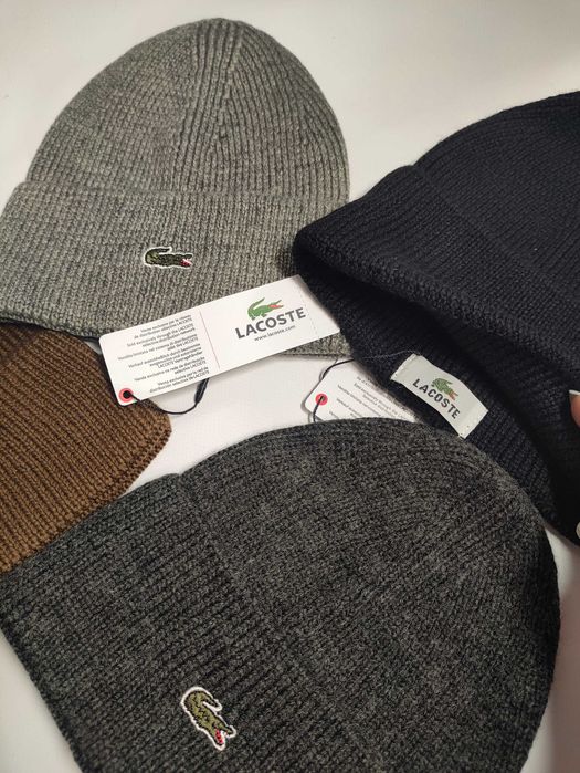 Шапка Lacoste.  Шапка лакоста чорний, сірий