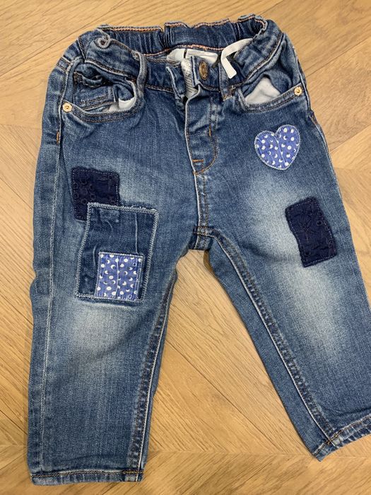 Spodnie Jeans z gumką dla dziewczynki H&M rozmiar 74
