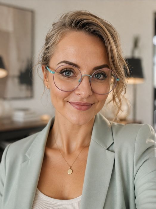 Nowe ! Turkusowo - Fioletowe Okulary Moloka
