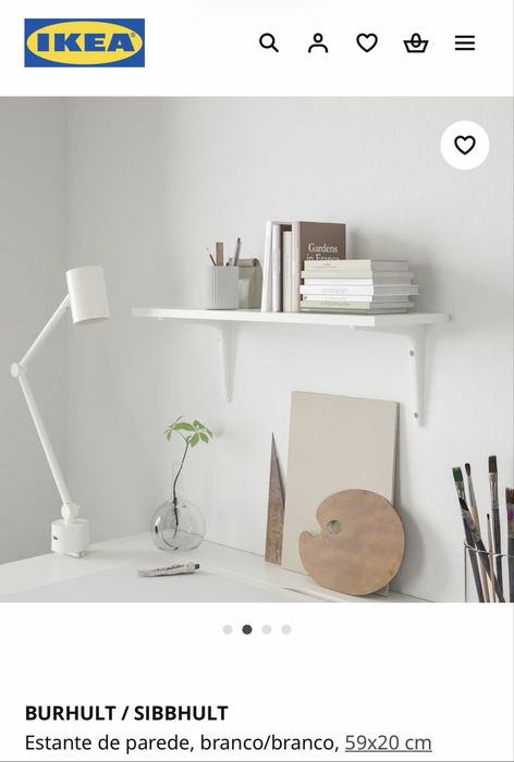 IKEA - BURHULT : 11 Prateleiras, branco, 59x20 + 22 Pleias / Suportes
