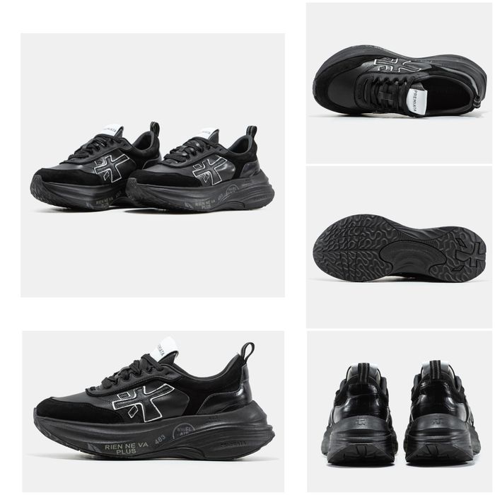 р36-41 Кросівки Premiata Hill Black Beige White Leopard