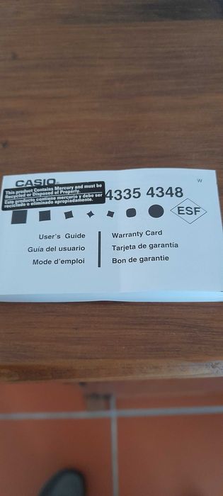 Relógio CASIO novo mod. 4335