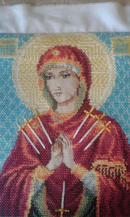 " Семистрільна".Icon of the Most Holy Theotokos "Seven-shot". Handmade