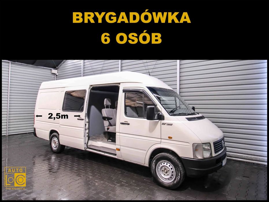 Volkswagen LT 35 BRYGADÓWKA 6 OSÓB  LT 35 MAXI + BRYGADÓWKA + 6 osób + Zarejestrowany + OC =BRUTTO
