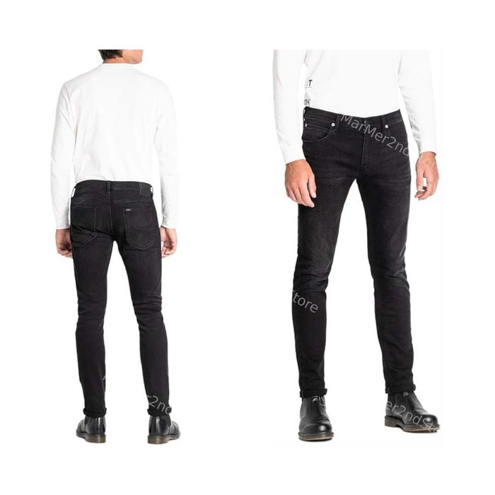 Męskie Jeansy LEE Like Slim Fit Rurki Bawełniane Czarny 31/32
