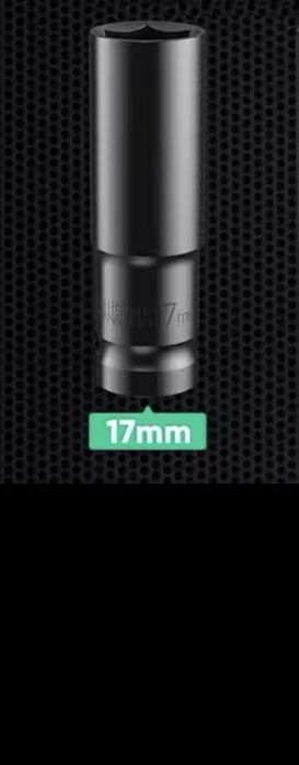 Головка ударна довга 17мм хром ванадіум CR-V