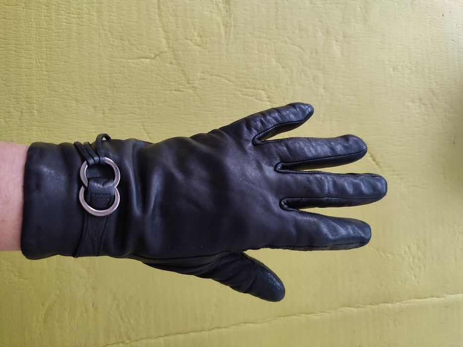 2 pary  Rękawice ze skóry damskie
